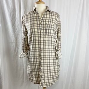 California Tailor Plaid Surf Shirt Dress M
